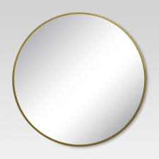 Photo 1 of 28" Round Decorative Wall Mirror Brass - Project 62™