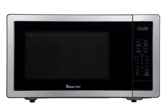 Photo 1 of 1.1 cu. ft. Countertop Microwave in Stainless Steel with Gray Cavity
