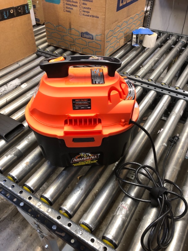 Photo 2 of 2.5 Gallon 2 Peak HP Wet/Dry Utility Shop Vacuum, Orange
