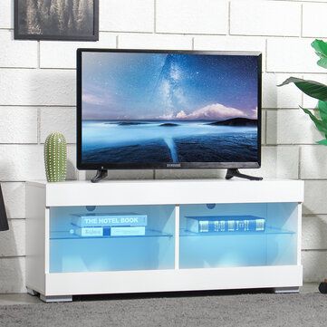 Photo 1 of 39'' TV Stand Unit Cabinet Stand 20 LED Light Mode Cabinet High Gloss
