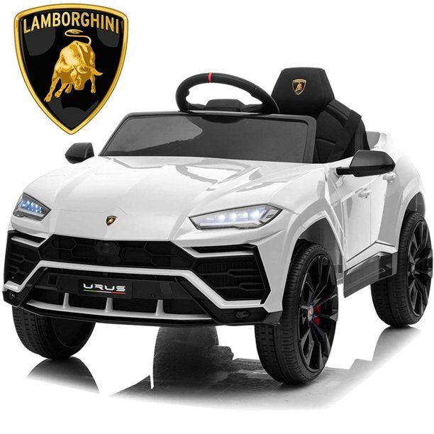 Photo 1 of 12 Volt Ride on Toys, Power 4 Wheels Electric Ride on Car with Remote Control, Kids Lamborghini Urus Ride on Car, 3 Speeds Electric Vehicle for Boys Girls, LED Lights, MP3 Player, White, LL611
