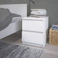 Photo 1 of 2 Drawer Nightstand, White High Gloss