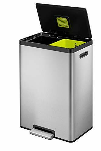 Photo 1 of EKO EcoCasa II Dual Compartment Rectangular Kitchen Step Trash Can Recycler 2...
