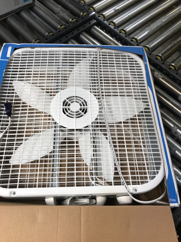 Photo 2 of 20 in. 3 Speed White Box Fan with Save-Smart Technology for Energy Efficiency