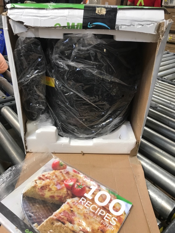Photo 1 of 8-in-1 5.8 Qt. Black Electric Air Fryer with Recipe Book