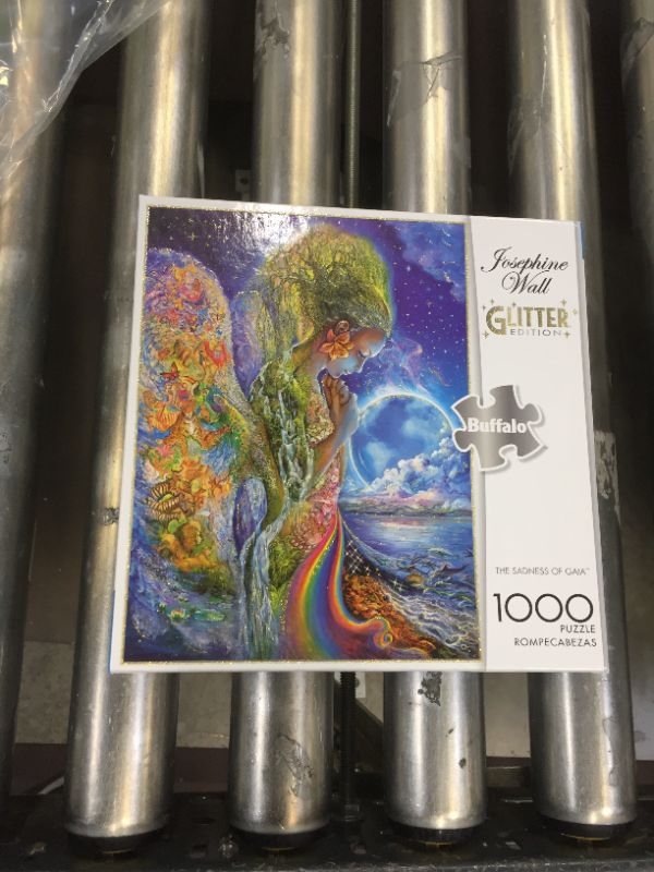 Photo 2 of Buffalo Games - Josephine Wall - The Sadness of Gaia (Glitter Edition) - 1000 Piece Jigsaw Puzzle , Blue
