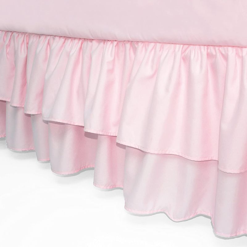 Photo 1 of American Baby Company Double Layer Ruffled Crib Skirt, Blush Pink, for Girls
