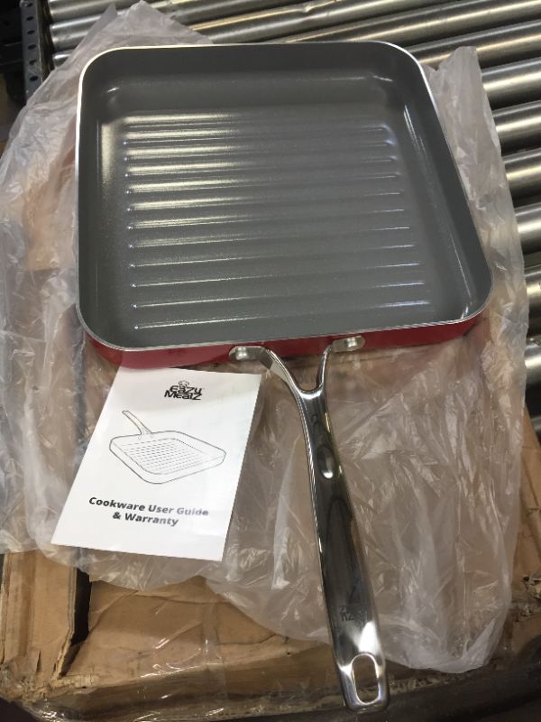 Photo 2 of EaZy MealZ 12" Square Aluminum Grill Pan with Nonstick Surface |Sear Ridges