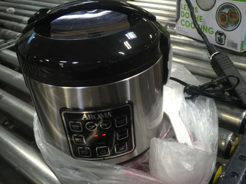 Photo 2 of Aroma Digital Rice Cooker and Food Steamer, Silver, 8 Cup