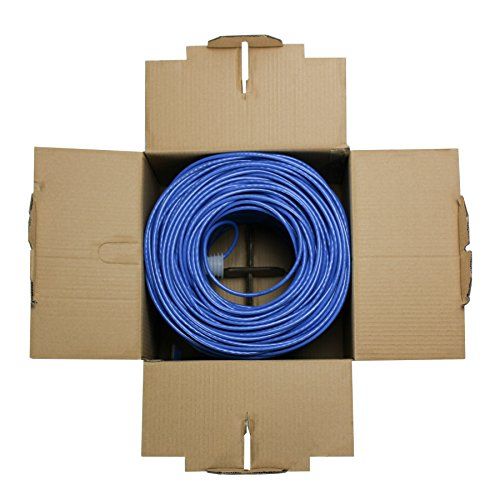 Photo 1 of NavePoint Cat6 (CCA), 500ft, Blue, Solid Bulk Ethernet Cable, 550MHz, 23AWG 4 Pair, Unshielded Twisted Pair (UTP)
