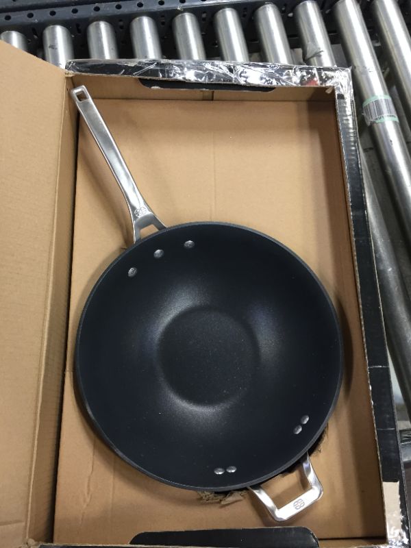 Photo 2 of Calphalon Signature Hard-Anodized Nonstick 12-Inch Flat Bottom Wok with Cover
