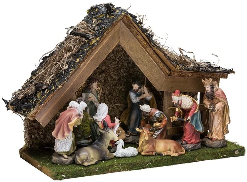 Photo 1 of  Kurt Adler 9.5-Inch Musical Led Nativity Set with Figures and Stable