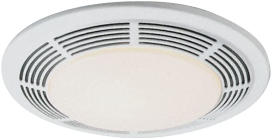 Photo 1 of Broan-NuTone 8663RP Bathroom Exhaust Fan and 100-Watt Incandescent Light with Glass Lens, 5.0 Sones, 100 CFM, White, 4"
