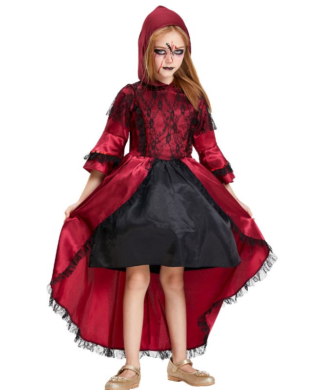 Photo 1 of IKALI Girl Vampire Costume Outfit, Princess Fancy Dress Up Gown for Halloween Party SIZE 3-4 YEARS
