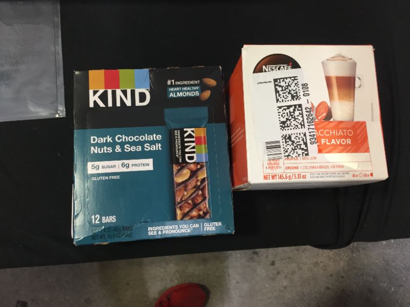 Photo 1 of 2 PACK OF KIND BARS DARK CHOCOLATE NUTS AND SEA SALT EXP SEP 1 2021  AND COFFEE 