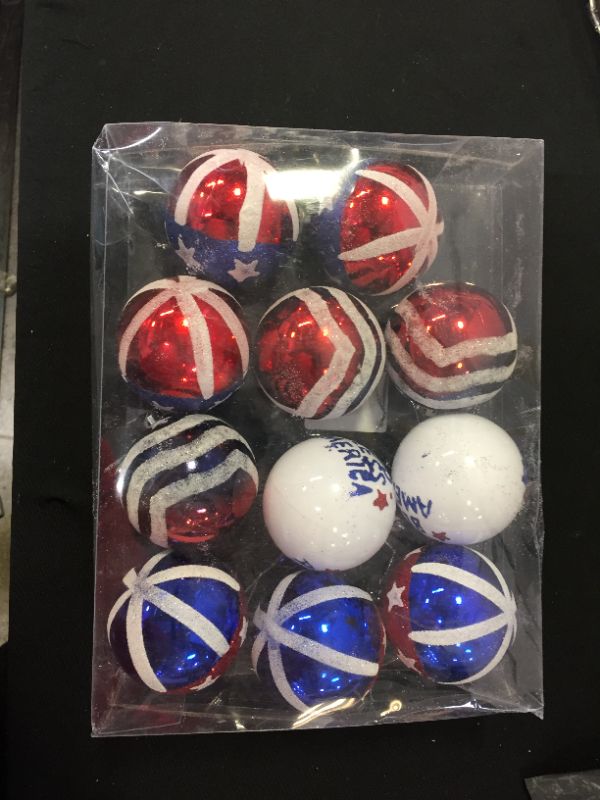 Photo 1 of BESTOYARD 12 Pcs Hanging Ball Independence Day Ornaments July of 4th God Bless America Patriotic Ball Ornaments Party Decor Wedding Decorations
