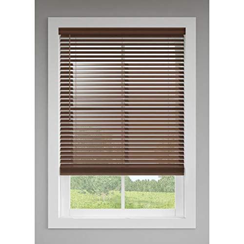 Photo 1 of 2 PACK, Levolor Trim+Go 2-in Cordless Walnut Faux Wood Room Darkening Blinds (Common: 27-in; Actual: 26.5-in x 64-in)