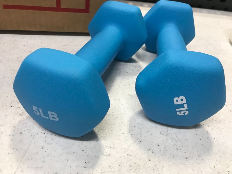 Photo 1 of  5 lb Vinyl Coated Hand Weight Dumbbell Pair, Set of 2
