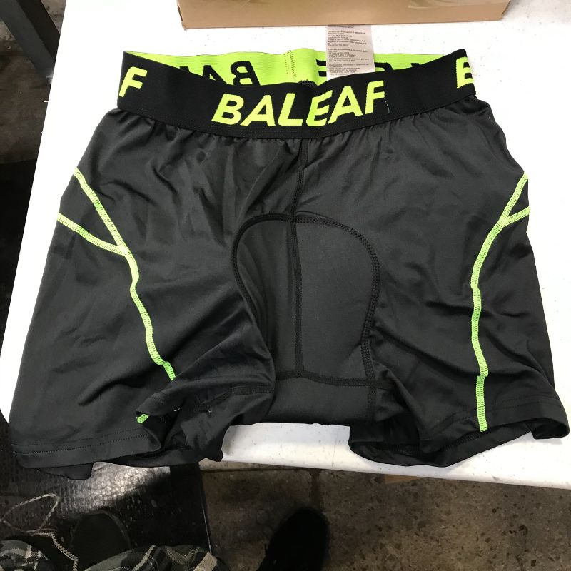 Photo 2 of men's large black and green biker shorts