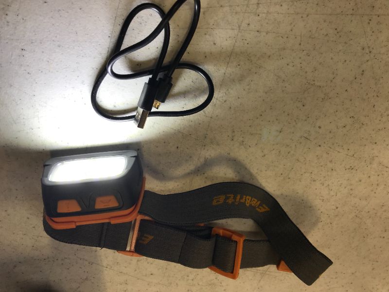 Photo 1 of EverBrite Rechargeable Headlamp - 350 Lumens Headlight with Red/Green Light and Tail Light, 7 Lighting Modes with Memory Function, IPX4 Water Resistant Perfect for Trail Running, Camping and Hiking
