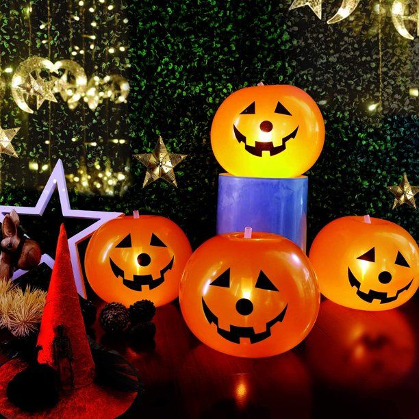 Photo 1 of  Halloween Decoration Pumpkin Balloons whit LED Light 8.9 in each 
