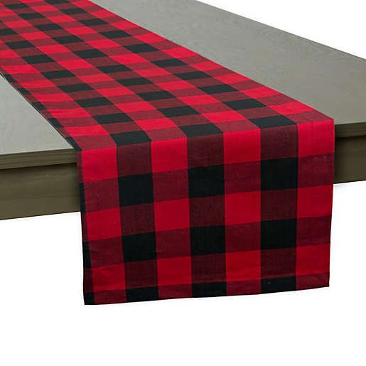 Photo 1 of Buffalo Checkered 108-Inch Table Runner in Red/Black