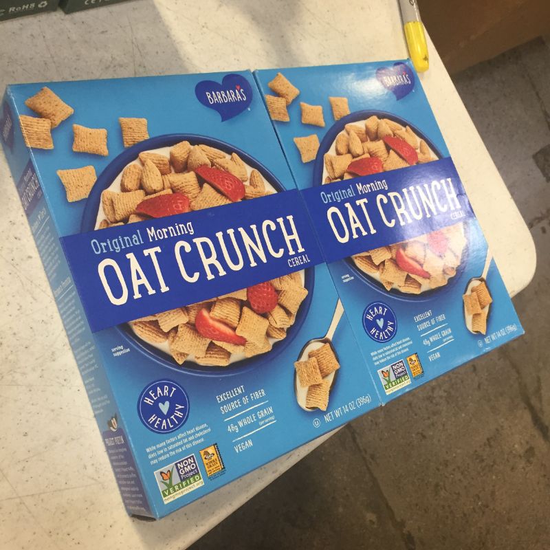 Photo 2 of 2 pack, Three Sisters Barbara's Morning Oat Crunch Original Cereal, Heart Healthy, Non-GMO, 14 Oz Box