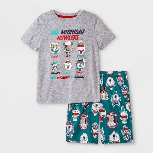 Photo 1 of Boys' 2pc 'Midnight Howlers' Pajama Set - Cat & Jack™ Heather Gray XS 4/5