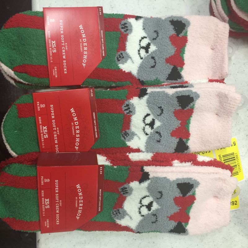 Photo 2 of 3pack, Kids' 2pk Cat Cozy Crew Socks - Wondershop™ Pink xs/s