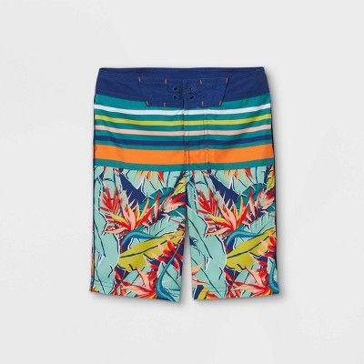 Photo 1 of Boys' Floral Striped Swim Trunks - art class™ SIZE 8