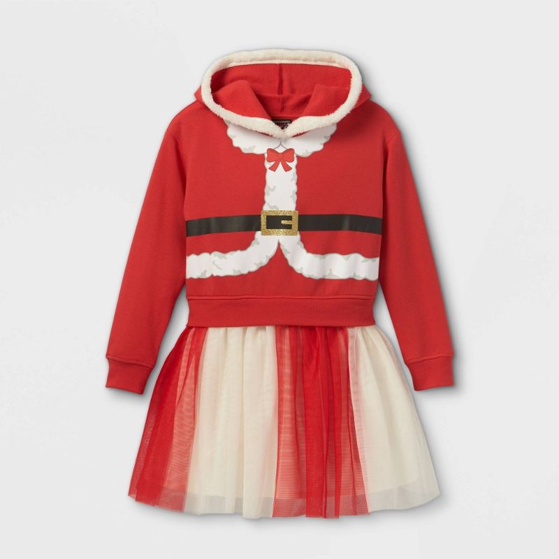 Photo 2 of Girls' Santa Tulle Sweater Dress - SIZE XL (14-16)