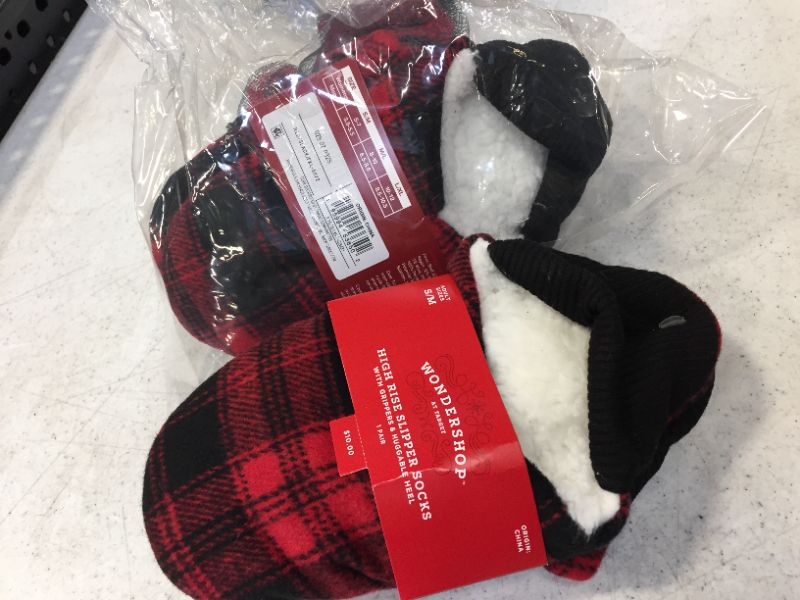 Photo 1 of 2 PACK HIGH RISE SLIPPER SOCKS ONE SIZE FITS MOST WITH A LOOFA