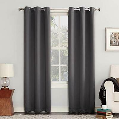 Photo 1 of SINGLE Sun Zero Easton Blackout Energy Efficient Grommet Curtain Panel, 40x63, Charcoal