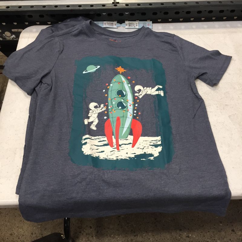 Photo 2 of 2 PACK, XL Boys' Spaceship Tree Graphic Short Sleeve T-Shirt - Cat & Jack™ Blue