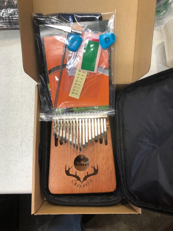 Photo 2 of 17 Keys Kalimba Thumb Piano, Portable Thumb Piano Finger piano kalimba for beginners with Tuning hammer and English Song Book, Musical Instrument Gifts for Childrens Adult Beginners