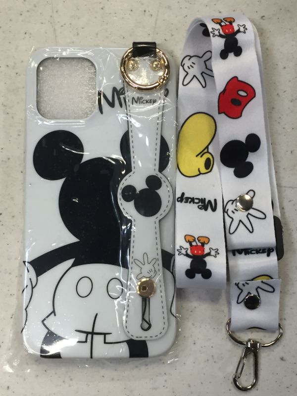 Photo 1 of mickey mouse phone case for iPhone 12 pro with lanyard 