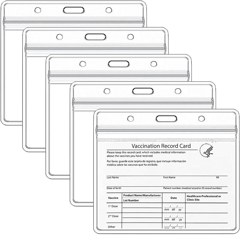 Photo 1 of 115 Pack CDC Vaccination Card Protector, 4 X 3"