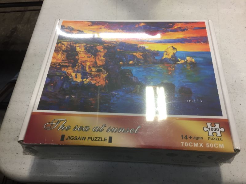 Photo 2 of 1000 Piece Jigsaw Puzzles for Adults, Large 70cm x 50cm 1000 Piece Puzzle Educational Game Toys and Unique Artwork for Families Adults Teens Age of 14 +?Sea Oil Painting?