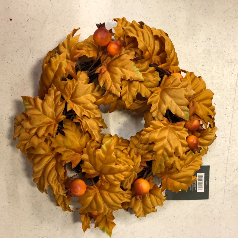 Photo 2 of 13" Artificial Maple Leaf Wreath - Threshold™ 2 pack