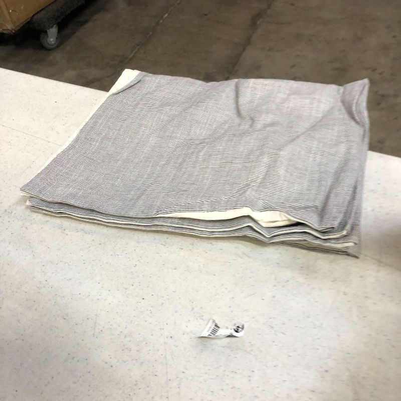 Photo 1 of 3PC Full/Queen Microstripe Comforter & Sham Set Railroad Gray - Hearth & Hand with Magnolia
