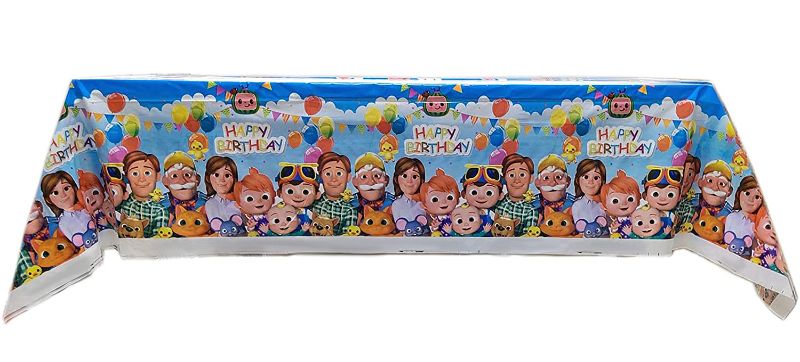 Photo 1 of 3 Pack Cocomelons Family Party Supplies Popular Video Game Plastic Table Cover Disposable Tablecloth Birthday Party Supplies Decorations for Kids Home Party and Baby Shower Rectangle Tables

