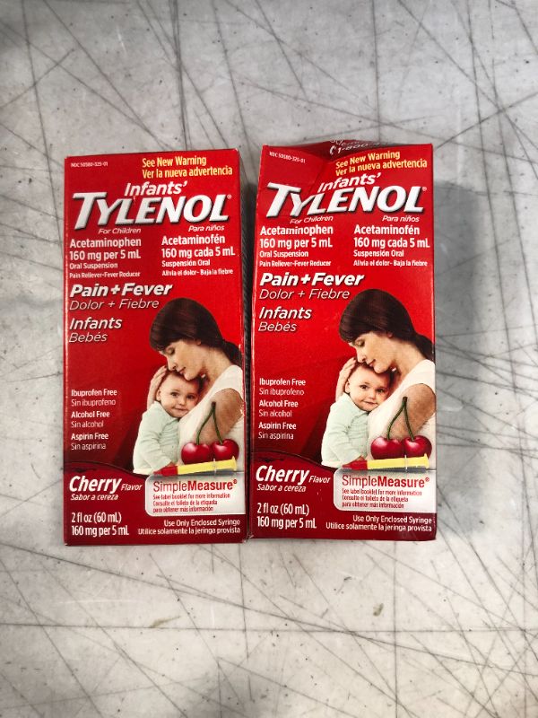 Photo 2 of Infants' Tylenol Acetaminophen Liquid Medicine, Cherry, 2 fl. oz (2)