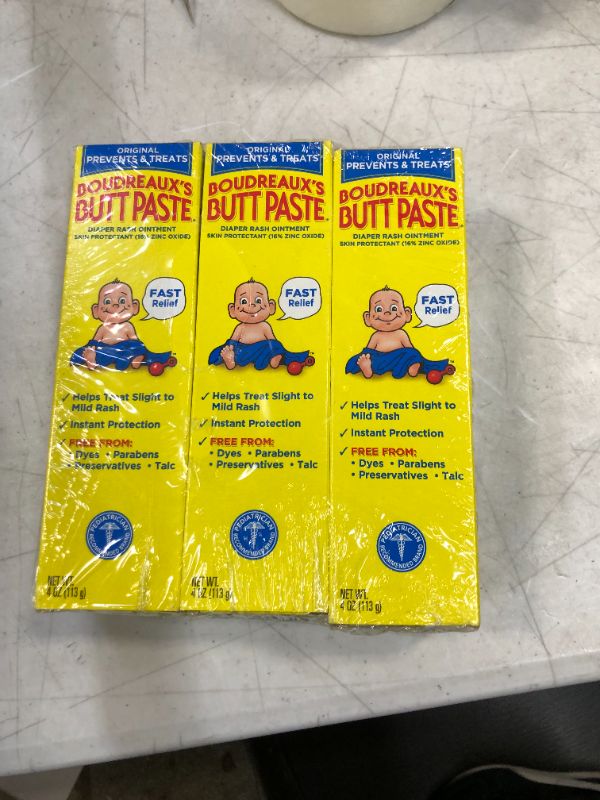 Photo 1 of Original Boudreaux's Butt Paste Diaper Rash Ointment, 4 Oz, 3 Pack