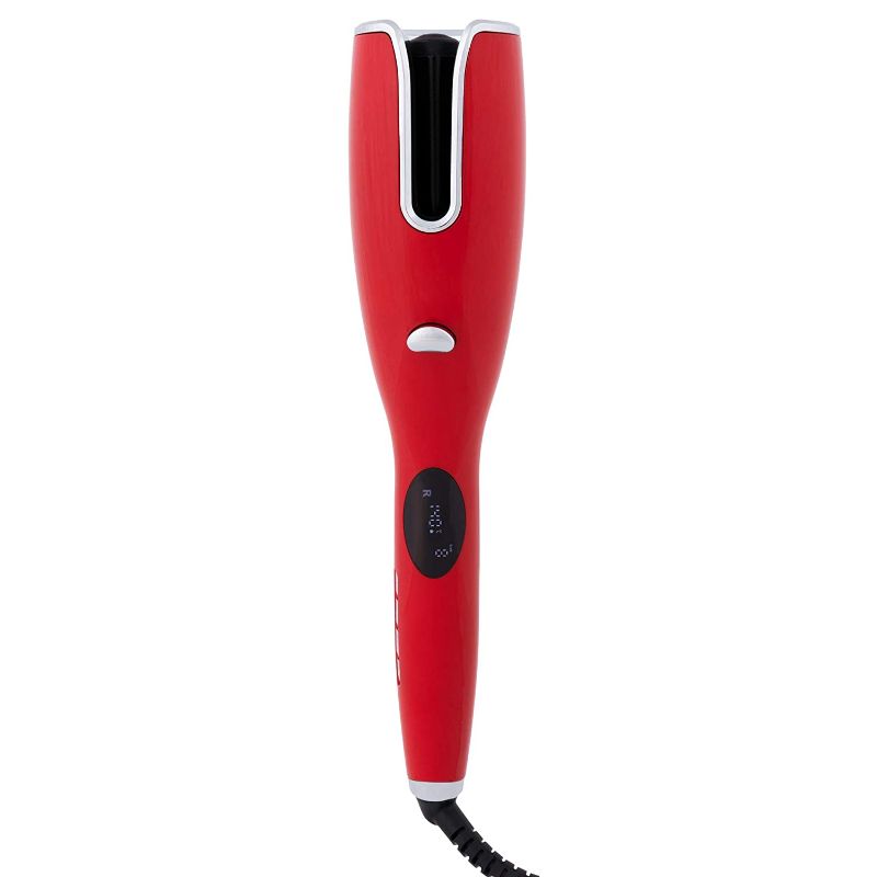 Photo 1 of 1 Inch Ceramic Rotating Curler Automatic Curling Iron Instant Heat up to 410°F Suitable for All Hair Types (Red)