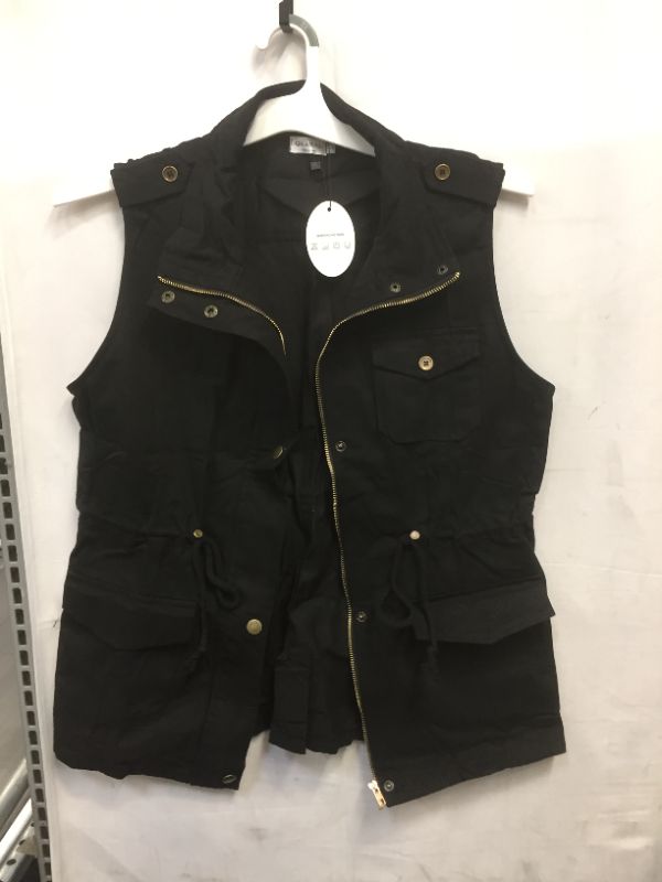 Photo 1 of BLACK DENIM ZIP UP VEST SIZE LARGE