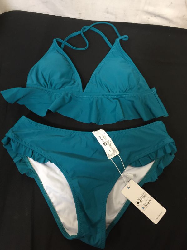 Photo 1 of CUPSHE WOMENS BATHING SUIT AQUA SIZE SMALL