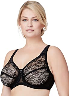 Photo 1 of Bramour by Glamorise Women's Full Figure Plus Size Underwire Sheer Lace Back Close Bra-Nolita #7007
SIZE 42 F