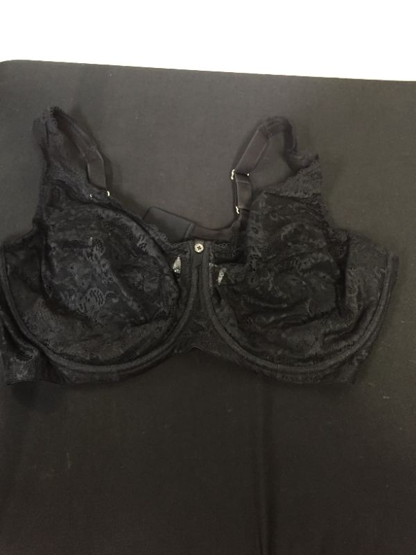 Photo 2 of Bramour by Glamorise Women's Full Figure Plus Size Underwire Sheer Lace Back Close Bra-Nolita #7007
SIZE 42 F