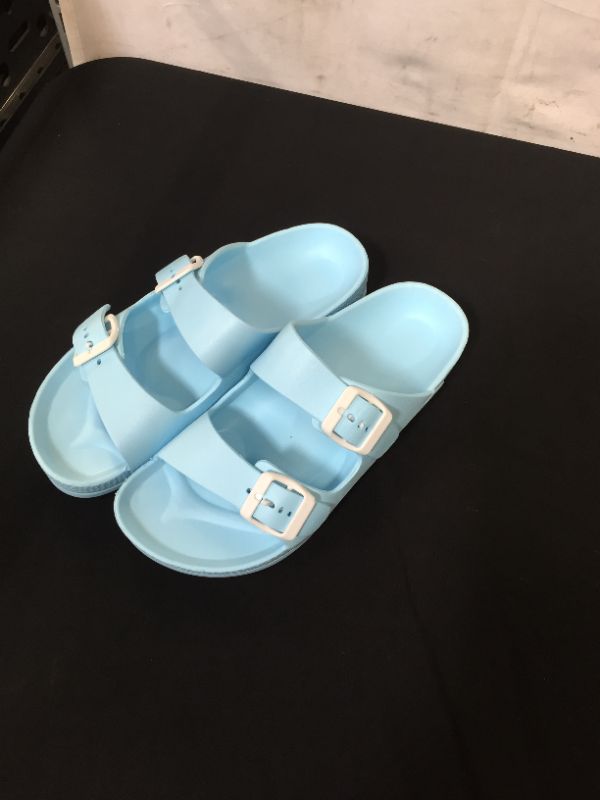 Photo 1 of WOMENS CORK FOOTBED SANDAL BABY BLUE
SIZE 8
