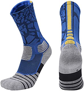 Photo 1 of KESKALE Basketball Socks, 1 pair Cushioned Crew Mid-Calf Athletic Sports Socks for Men and Women BLUE/YELLOW
UNISEX